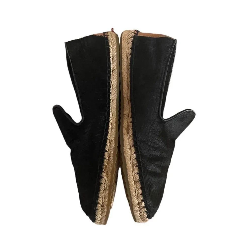 Ugg Black Calf Hair Sandrinne Espadrilles Flats Sz 7​​​​ - Picture 3 of 10